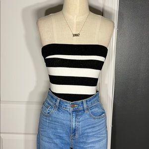 Black & white tube top